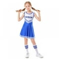 thumbnail image 2 of Girls Kids Cheerleader Uniform Dance Dress with Knee Socks Match Pom poms Set, 2 of 10