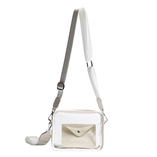 Bolsa bandolera de verano Bolsa de hombro transparente de PVC con tarjetero pequeño (Beige) Likrtyny Para Estrenar