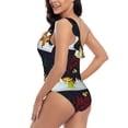 thumbnail image 4 of Gaeub Merry Christmas Elk Women's One Shoulder Ruffle Tummy Control Swimwear for Swimming Surfing Beach Party - X-Large, 4 of 8