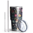 thumbnail image 2 of 30oz Pioneer Flower Floral Print Pattern Tumblers Stainless Steel Tumbler with Lid and Straw,Vacuum Insulated Double Wall Travel Tumbler Cups Mug with Cleaning Brush for Coffee,Tea, 2 of 7