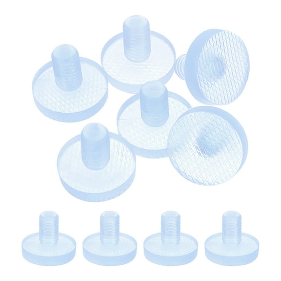 12Pack 12mm/0.47" Glass Table Top Bumpers with Stem Fit 15/32Inch, Clear