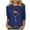 bleu, variante sur BLVB T-Shirts à Col Rond à Manches 3/4 pour Femmes de Noël, T-Shirt Graphique avec Bonnet Rouge, Hauts, Hauts Assortis pour Fêtes Familiales d'Hiver