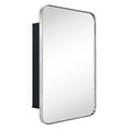 thumbnail image 6 of TEHOME Brushed Nickel Rectangle Recessed Bathroom Medicine Cabinet with Mirror Stainless Steel Metal Framed Rounded Rectangular Bathroom Cabinet with Mirror 16x24'', 6 of 8