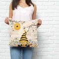 thumbnail image 3 of Throw Pillow Covers 26x26 Inch, Yellow Gnomes Decorative Pillow Cases for Couch Sofa Bed, Spring Floral Bees Daisy Branches Watercolor Cotton Linen Square Home Decor Pillowcases with Hidden Zipper, 3 of 7