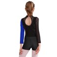 thumbnail image 2 of Aislor Leotard for Girls Gymnastics Activewear Dance Bodysuit 2-Piece Tumbling Outfit with Shorts Size 4-14 Blue&Black 8, 2 of 7