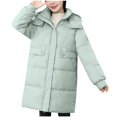thumbnail image 1 of Chaqueta de invierno de algodón para mujer, con capucha, manga larga, informal, con bolsillos laterales y capucha., 1 of 4