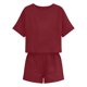 thumbnail image 4 of Conjunto Corto Casual para las Mujeres Manga Corta Bolsillo Pantalones Cortos Pantalones de Señoras Conjunto con Cuello Redondo Top, Ropa Casual de Verano, 4 of 6