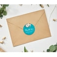 thumbnail image 2 of Darling Souvenir Round 45 Pcs Rose Floral Thank You Stickers Personalized Bride Groom Names And Date Envelope Seals-Turquoise Blue, 2 of 4
