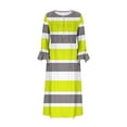 thumbnail image 4 of Wancir Women Long Sleeve V-Neck Casual Long Dress Pleated Waist Maxi Dresses with Pockets, 4 of 5