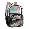 thumbnail image 2 of PVC Transparent Backpacks Clear Backpack for Travel and Outings Watercolor Rainbow Flowers, 2 of 7