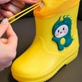 thumbnail image 6 of KPOPLK Kids Toddler Rain Boots Waterproof Easy On Pull-On Handles Lightweight Cute Cartoon Print Non-Slip Sole Outdoor Play Shoes(Yellow,11.5), 6 of 9