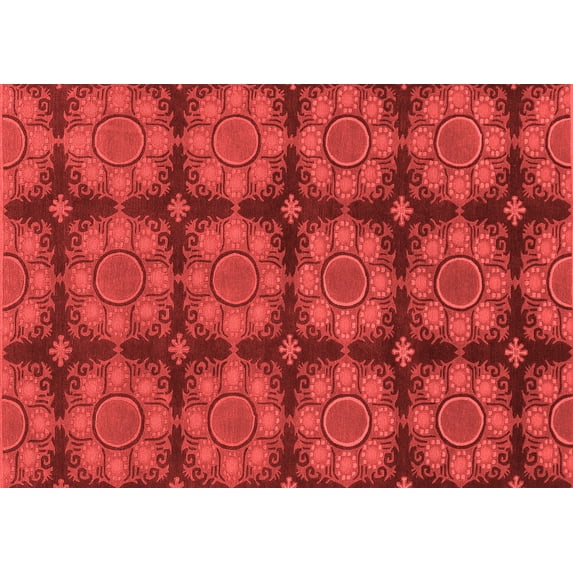 Ahgly Company Indoor Rectangle Abstract Red Modern Area Rugs, 5' x 8'
