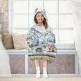 thumbnail image 7 of FORMRS Wearable Blanket Hoodie with Sleeves for Kids Cozy Flannel Sweatshirt, Winter Village, 7 of 7