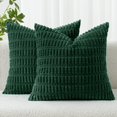 thumbnail image 1 of Fundas de almohada decorativas MIULEE 61x61 cm de pana verde oscuro, 1 of 9