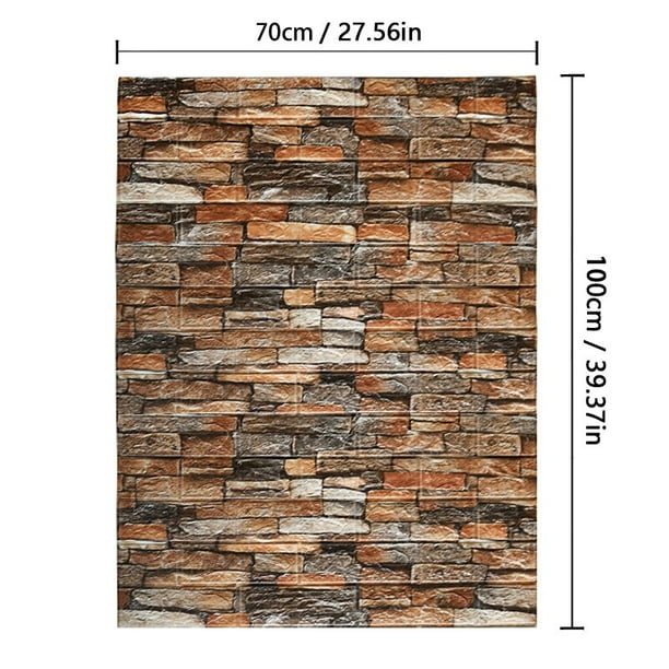 Pegatina de pared con patrón de ladrillo 3D, Panel autoadhesivo impermeable, papel tapiz para sala de estar, decoración del hogar, 70cm x 1m