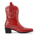 thumbnail image 6 of UngA Womens Wide Calf Cowboy Boots Cowboy Boots for Women Ankle Cowgirl Booties Wide Mid Calf Pointed Toe Western Boots Short Classic Booties Red,6.5, 6 of 7