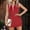Red, variant on Women's Summer Casual Loose V Neck Short Sleeve Elastic Party Jumpsuit Rompers With Belt Red M