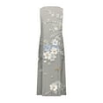 thumbnail image 4 of Viikei Plus Size Dresses Women Fashion,Women's Sleeveless and Linen Round Neck Printed Long Dress with Pocket Gray XL, 4 of 5