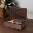 thumbnail image 6 of Wooden Box with Hinged Lid - EXISTING Wood Storage Box with Lid - Wooden Memory Keepsake Box - Decorative boxes with lids - Large Walnut Wood Chest Stash Boxes - 9.37x6.65x3.86 Inches, 6 of 7