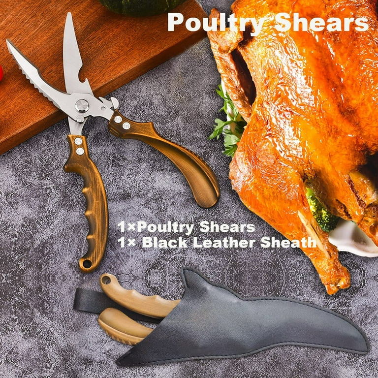 Demzit Poultry Shears, Heavy Duty Kitchen Scissors - Rust Proof Bone  Cutting Scissors for Cutting Chicken & Chopping Vegetables - Chicken Meat  Shears