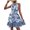 Blue Flower, variant on Women's Floral Halter Neck Summer Dress with Belt 100% Polyester Lightweight Breathable Easy Care for Warm Days