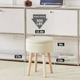 thumbnail image 2 of Casa Pura Furniture Round Linen Storage Ottoman Footstool with Tray Top and Wooden Legs, Upholstered Vanity Stool for Bedroom Living Room,White, 2 of 6