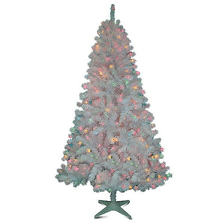 Holiday Time PreLit 6.5\u002639; White Colorado Pine Artificial Christmas Tree, MultiColor Lights 