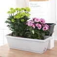 thumbnail image 3 of AMERTEER Vegetable Planter Large Capacity Shatterproof Impact Resistance Smooth Edge Drain Hole Design Rectangular Flower Pot Windowsill Planter Box Garden Supplies, 3 of 10
