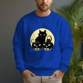 thumbnail image 2 of Men's 330g 100% Cotton Dropped Shoulder Crew Neck Sweatshirt-pumpkin cat, 2 of 15