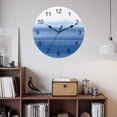 thumbnail image 2 of Wall Clock Blue White Clocks PVC Silent Non-Ticking Battery Operated Decorative Ombre Abstract Round Clock for Home Living Room Kitchen Bedroom Office School Wall Decor 14 Inch, 2 of 9