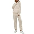 thumbnail image 7 of Womens Sherpa Sweatsuits Fuzzy Solid Color Loungewear Hoodies Casual Sweatpants 2 Piece Fluffy Tracksuits Two-Piece Set Long Pant Sweatsuit Set Lounge Sweater Sets Pockets, 7 of 7