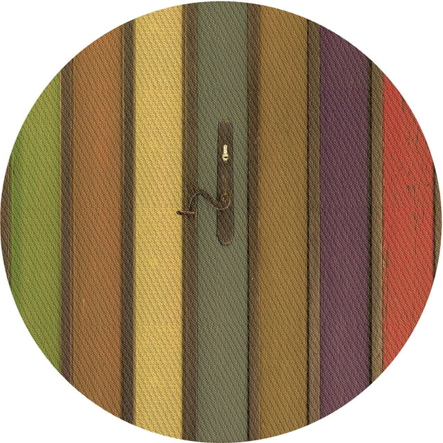 Ahgly Company Tapis de Zone Rond d'Intérieur Lavable à la Machine, Transitionnel, Brun « Dark Golden Rod », 4 Pieds Rond