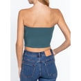 thumbnail image 4 of A2Y Women's Basic Sexy Cute Tube Strapless Cotton Tank Top Dusk Teal S, 4 of 4
