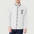 thumbnail image 2 of LpwkSSA Men's Casual Jacket Lightweight Fall Lapel Button Down Shacket Loose Fit Solid Color Long Sleeve Fashion Shirts Coat with Pocket White M, 2 of 6