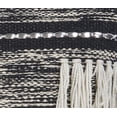 thumbnail image 5 of Ox Bay Faith 18" x 18" Black and Silver Metallic Stripes with Ivory Fringe Cotton Adult Decorative Throw Pillow, 5 of 7