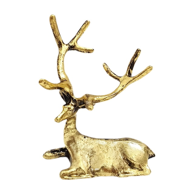 Escultura de Ciervo Macarena Estatua de Animal Oro Oscuro 5 x 6 cm