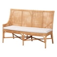 thumbnail image 2 of bali & pari Olivera Bohemian Light Honey Rattan 3-Piece Dining Nook Set, 2 of 6