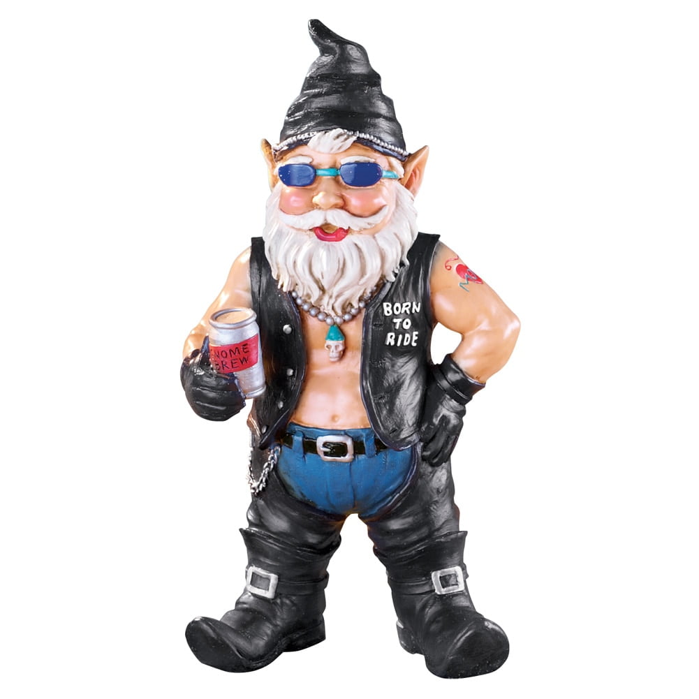 Charming Biker Frogs On Custom Motorcycle Garden Statue