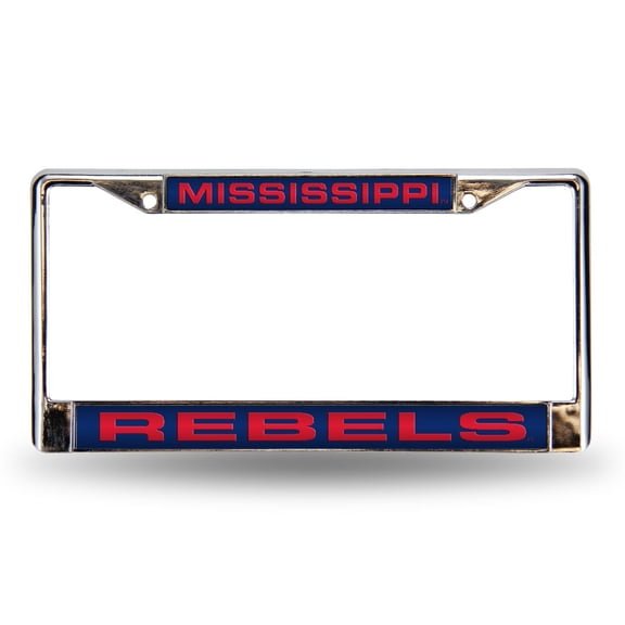 Mississippi NCAA Rebels Chrome Metal License Plate Frame Holder