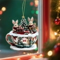 thumbnail image 6 of Vacemry Under $5 Christmas House Ornament with Snowy Cottage Design, Acrylic Hanging Decor for Winter Village Display, Tabletop Shelf Mantel Decoration, Seasonal Home Accent Piece, 6 of 6