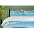 thumbnail image 4 of Ambesonne Summer Duvet Cover Set, Exotic Beach Vivid Sky, 2-Calking, Sky Blue Aqua, 4 of 7