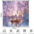 thumbnail image 3 of Winter Snow Christmas Shower Curtain 60Wx72L Inch Village Pine Tree Xmas Landscape Holiday Bathroom Set Accessories Decor with 12 Pack Hooks, 3 of 6