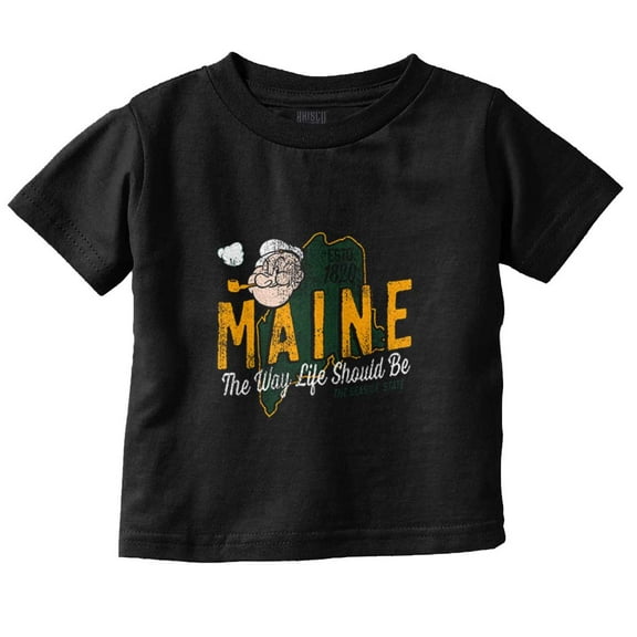 Popeye Sailor Maine State ME Cartoon Toddler Boy Girl T Shirt Infant Toddler Brisco Brands 6M