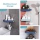 thumbnail image 4 of Estante de ducha sin taladrar, almacenamiento y organización del baño, soporte para jabón de ducha, estante para baño, incluye 4 pegatinas adhesivas, azul marino, 4 of 5