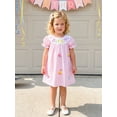 thumbnail image 5 of BemeyourBBs Toddler Baby Girl Birthday Dress 1 2 3 4 5 Years Birthday Summer Outfit Striped Cake Letter Embroidered Short Sleeve Crewneck A-line Princess Dresses, 5 of 9