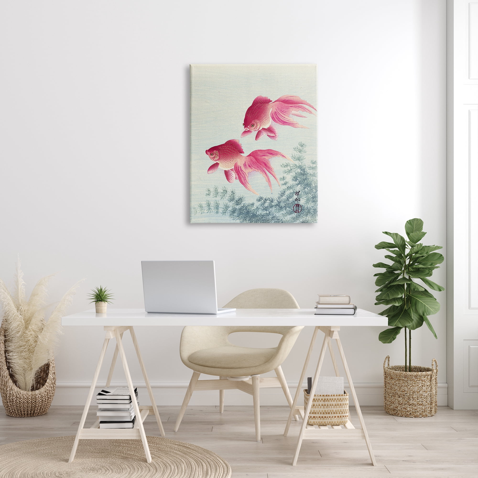 Stupell Industries Goldfish Ohara Koson Traditional Painting Fish Portrait Painting Gallery Wrapped Canvas Print Wall Art, Design by one1000paintings