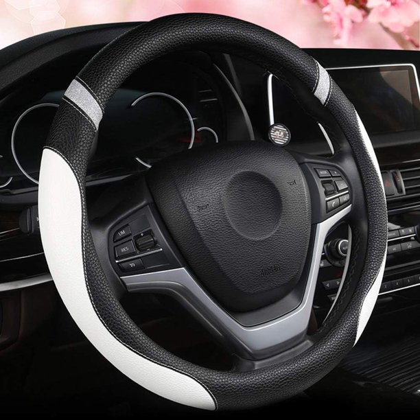 Funda universal de cuero para volante de mujer, funda para volante de coche de 15 pulgadas