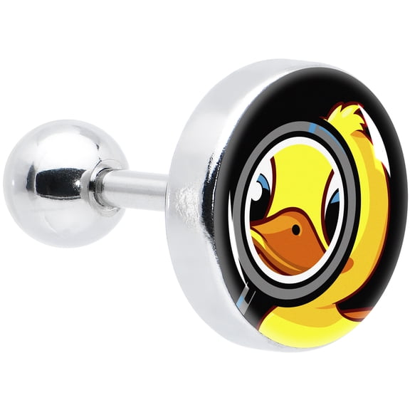 16 Gauge 1/4 Magnified Yellow Duck Cartilage Tragus Earring