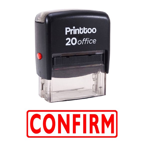 Printtoo Rubber Stamp Office Stationary CONFIRM Self Inking Custom Stamp-Red