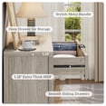 thumbnail image 6 of Aufeile Sideboard Buffet Cabinet with Drawer, Small Buffet Table with Adjustable Shelf, Modern Home Accent Furniture for Dining Living Room, Kitchen, Entryway, White Oak, 6 of 8